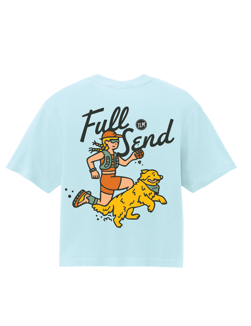 [Pre-Order] RUNNING FULL SEND - Women's Heavyweight Boxy T-Shirt