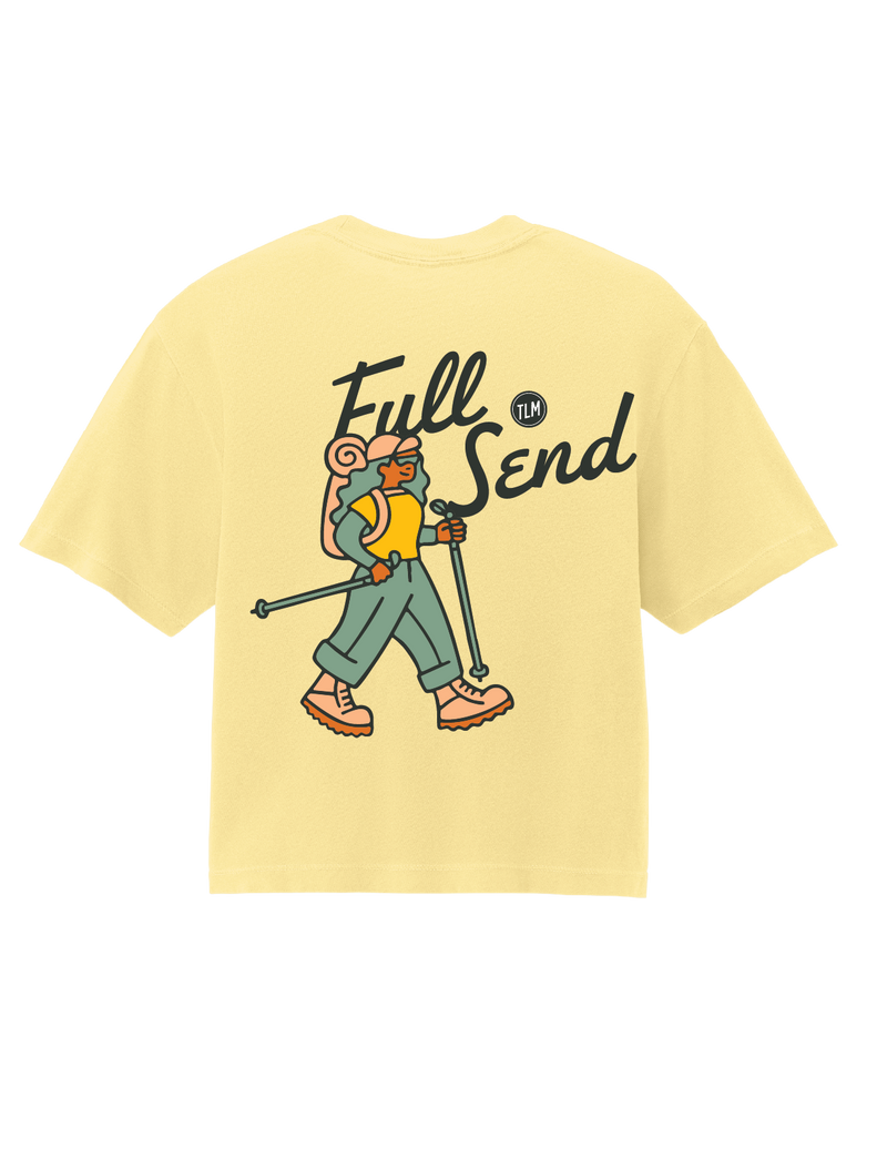[Pre-Order] HIKING FULL SEND - Women's Heavyweight Boxy T-Shirt