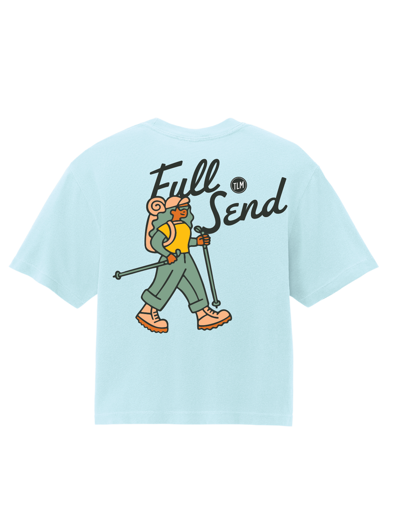 [Pre-Order] HIKING FULL SEND - Women's Heavyweight Boxy T-Shirt
